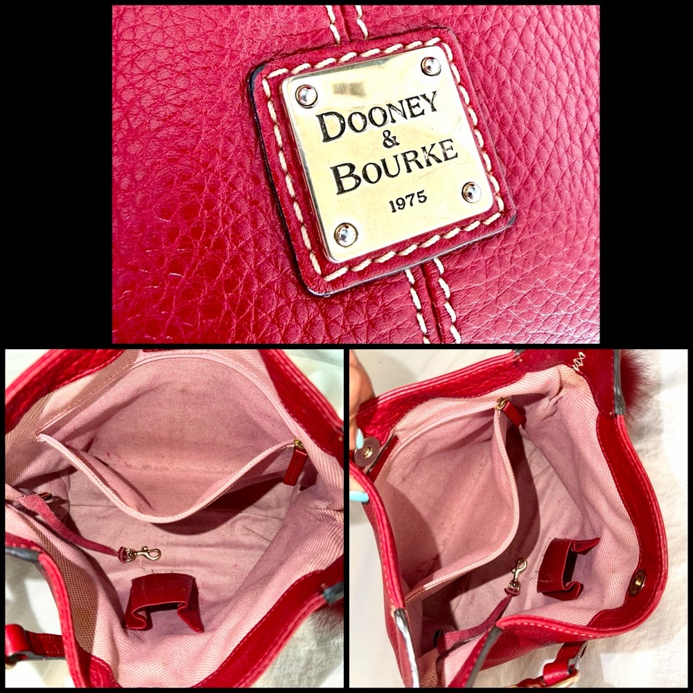 👑✅PRICE FIRM✅ Dooney & Bourke Cherry Red Leather Shoulder Bag - Picture 13 of 17